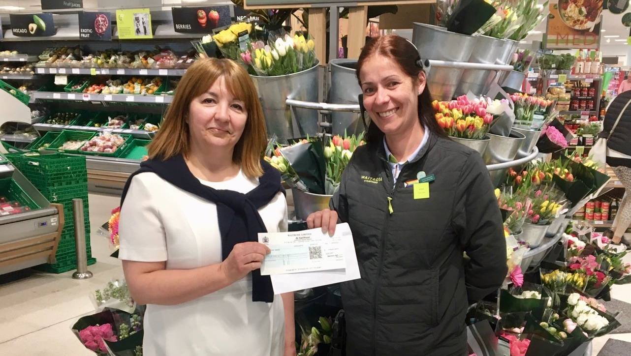 Waitrose (St Brelade, Jersey) very kindly donates £500!